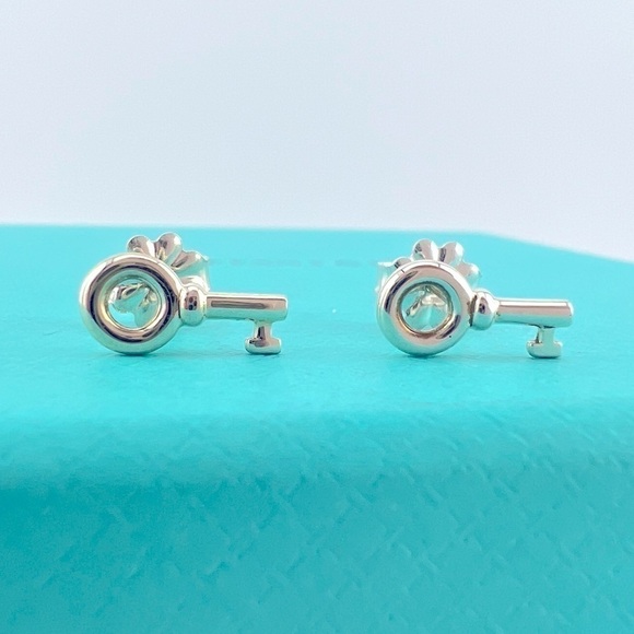 Tiffany & Co. Mini Key Earrings, Sterling Silver, Retired 🗝️ - Picture 1 of 5